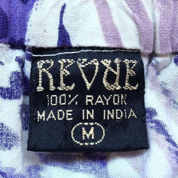 Revue Wrap-Look Mini Skirt Purple and White with Wide Sash Tie Attached - Picture 3 of 4